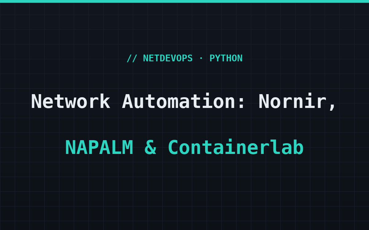 Network Automation: Nornir, NAPALM & Containerlab